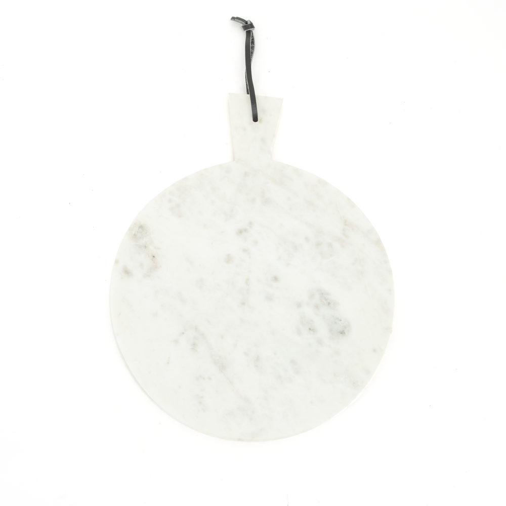 Snugg Pyöreä valkoinen marmorinen leikkuulauta