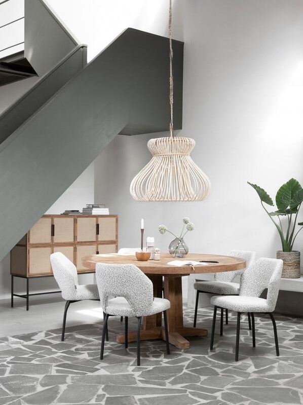 castello-dining-table-Bloom ruokapöydän tuoli harmaa_boucle