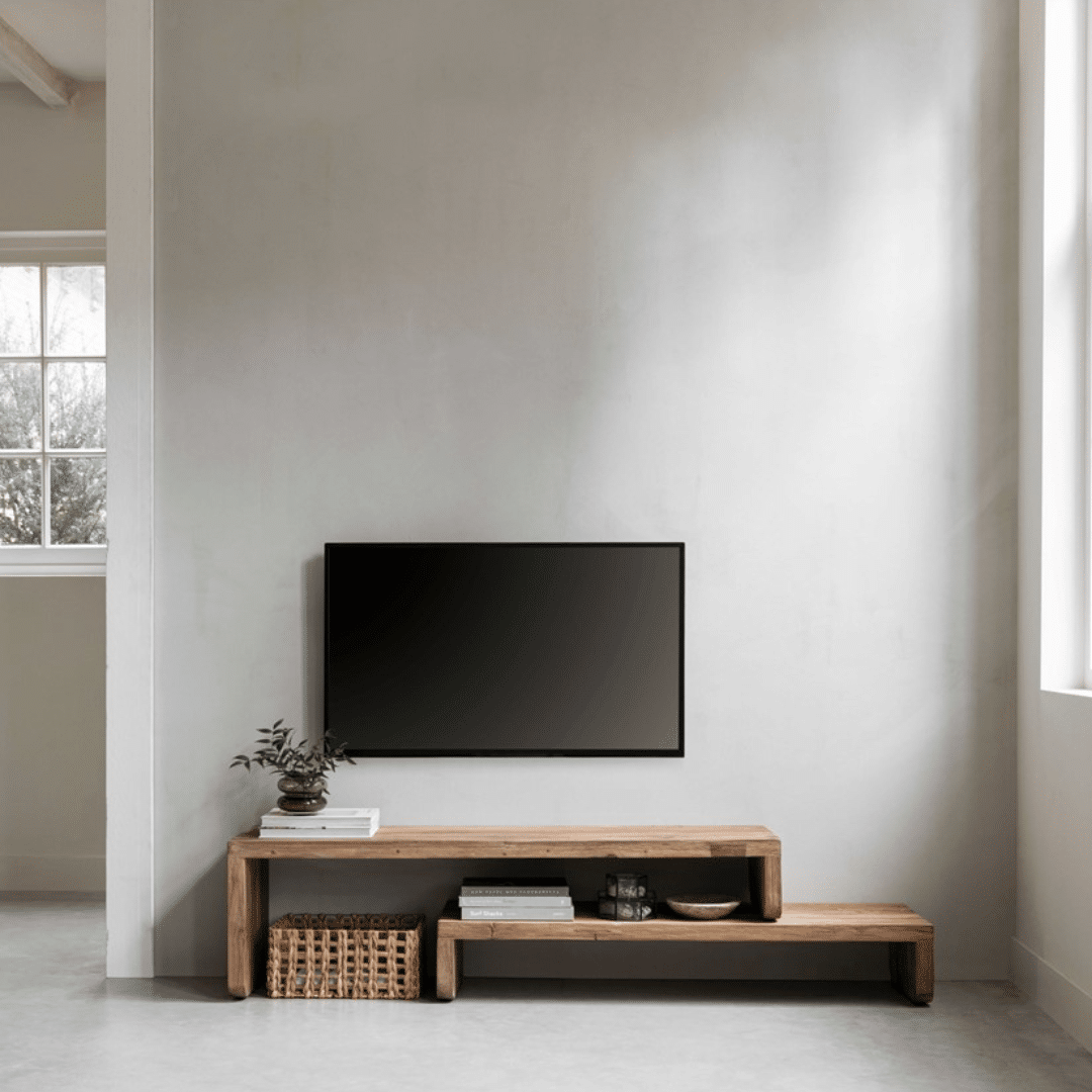 Must Living jatkettava puinen tv taso