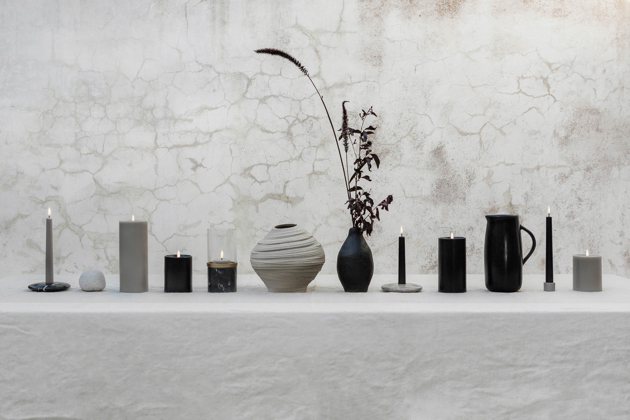 Uyuni led kynttilä Smooth musta 10 cm - Image 5