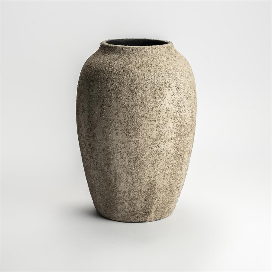 Rustiikki linjakas saviruukku taupe, medium