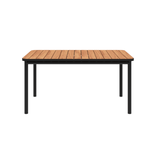 Puinen ruokapöytä Kirra 150x90, tiikkiä, mustat jalat