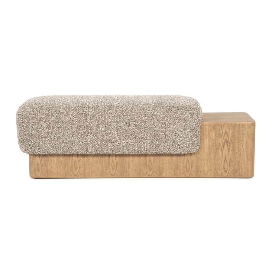 Pehmustettu eteisen tammipenkki, taupe